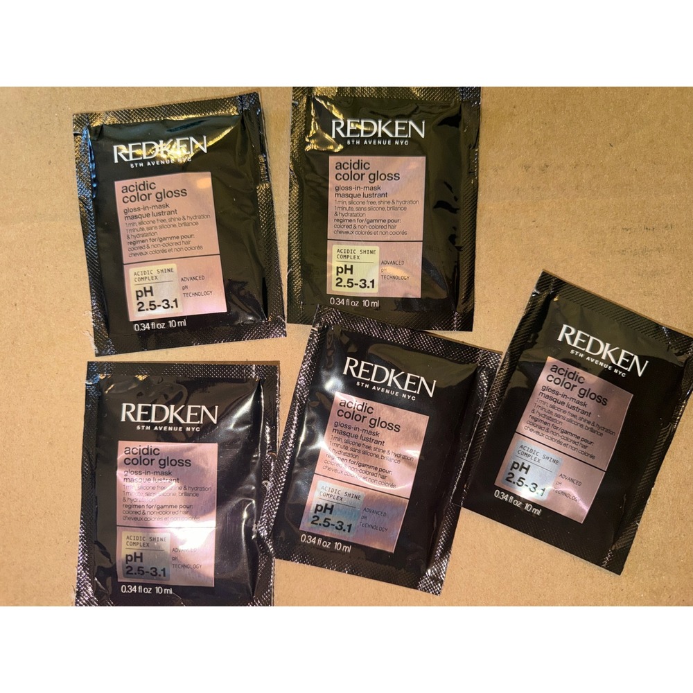 Redken Acidic Color‎ Gloss Gloss in Mask pH Travel Packets hair care set of 5